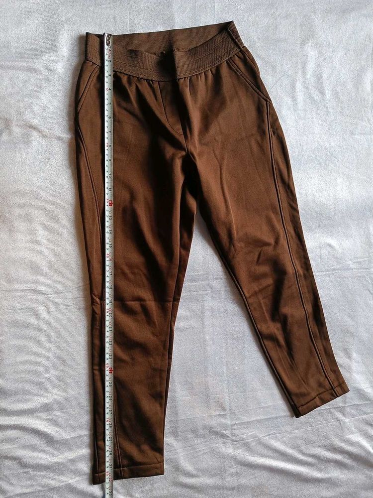 Golden Brown Elastic Waist Pants