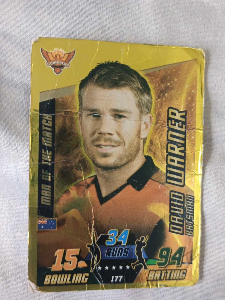 Cricket attax David warner gold foil
