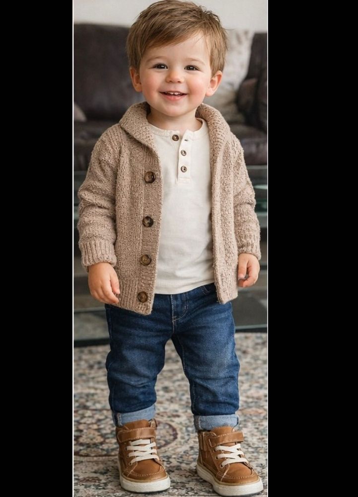 Kids Lace up-Tan Brown