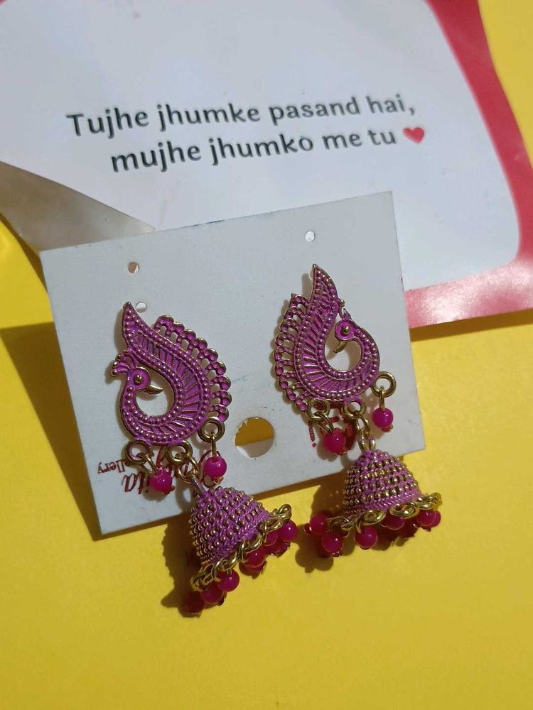 Peacock Jhumka Earrings