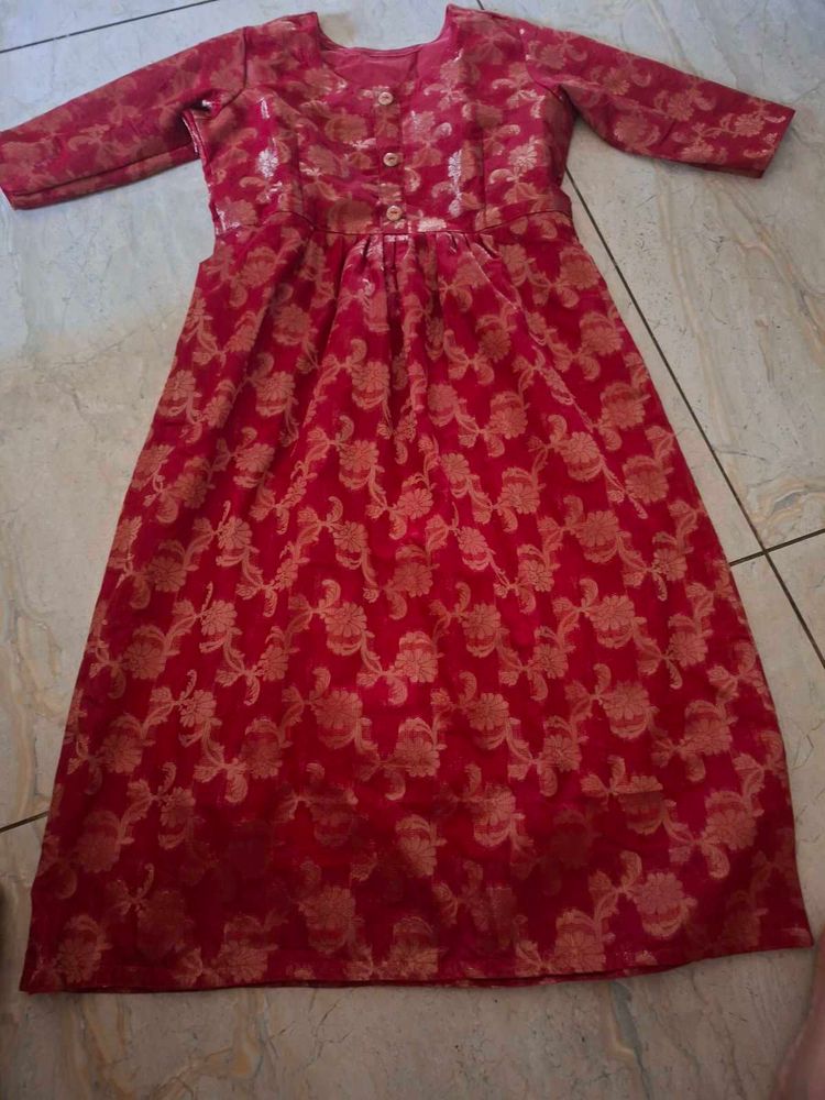 Red &amp; Gold Floral One Piece