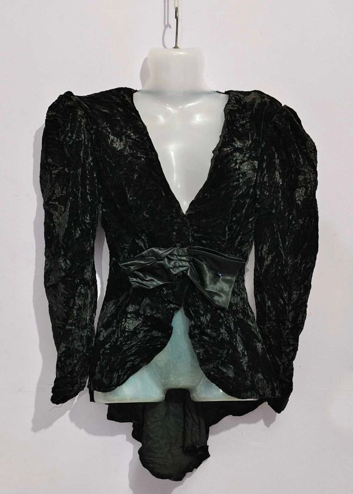 Velvet Bow Blazer - Statement Piece