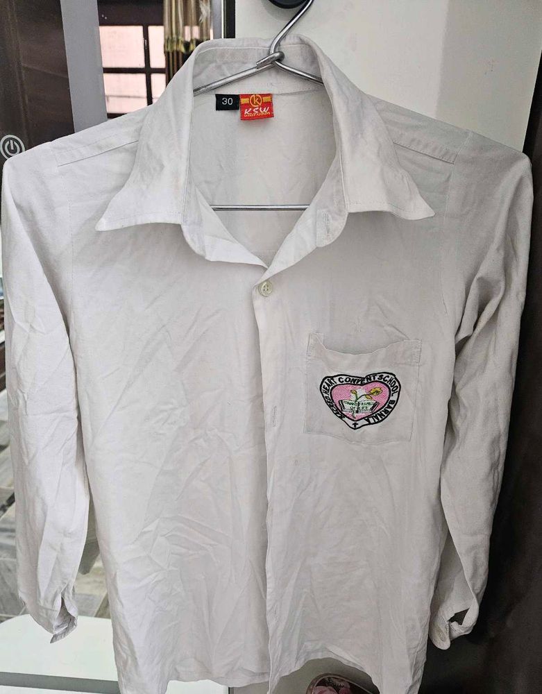 School Uniform White  Shirt (Unisex)Combo of 3