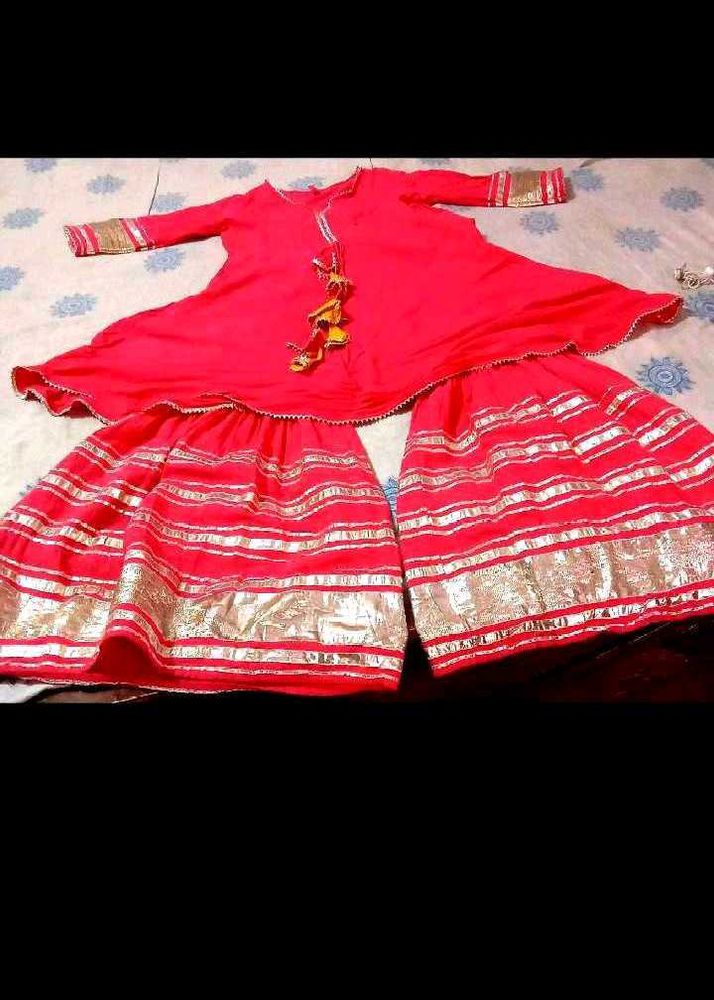 Vibrant Pink Kurta Set with Sharara