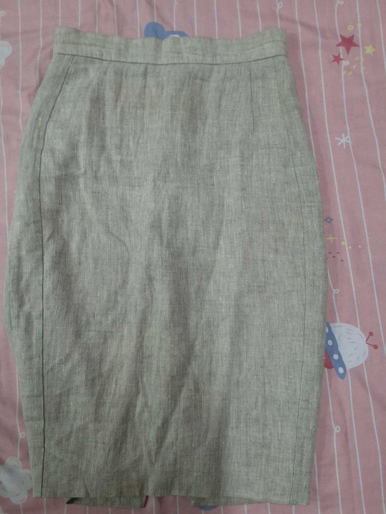 Classic Beige Pencil Skirt