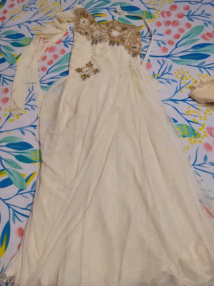 Elegant Embellished One-Shoulder Gown