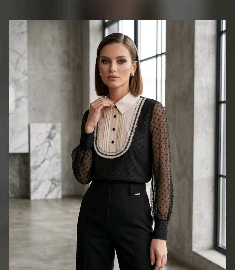 Sheer Polka Dot Blouse