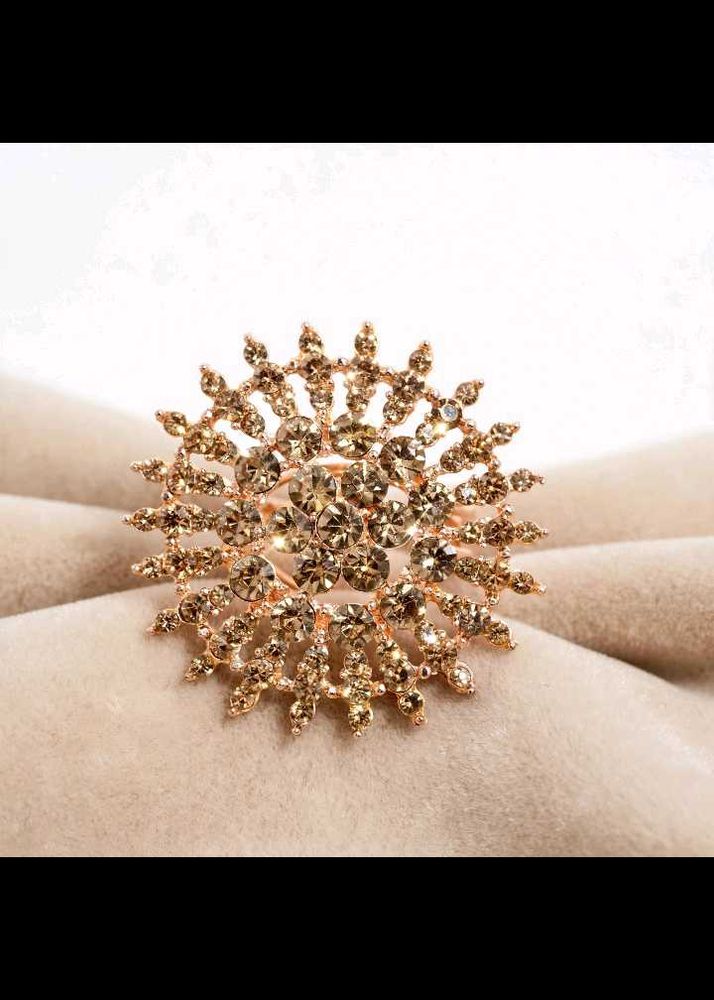 Big golden sunflower cocktail Ring