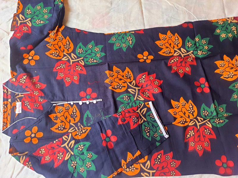 Blue Floral Printed Kurta