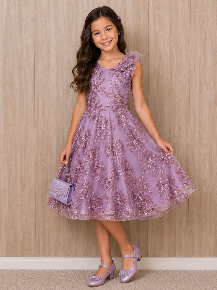Sparkling Lavender Gown for Girls