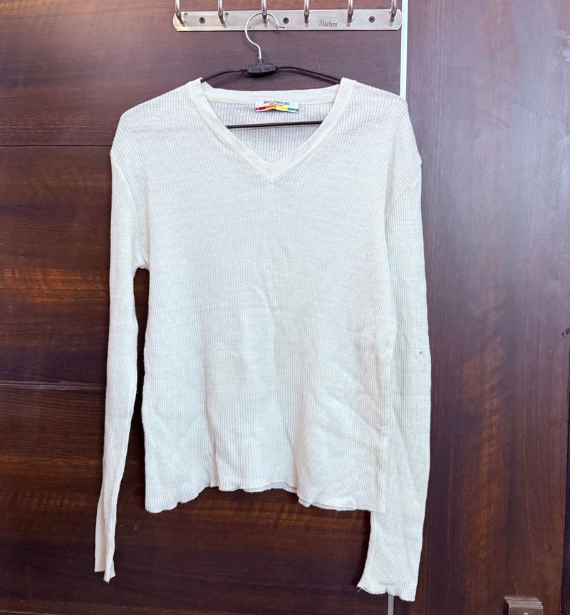 White Long Sleeve Top