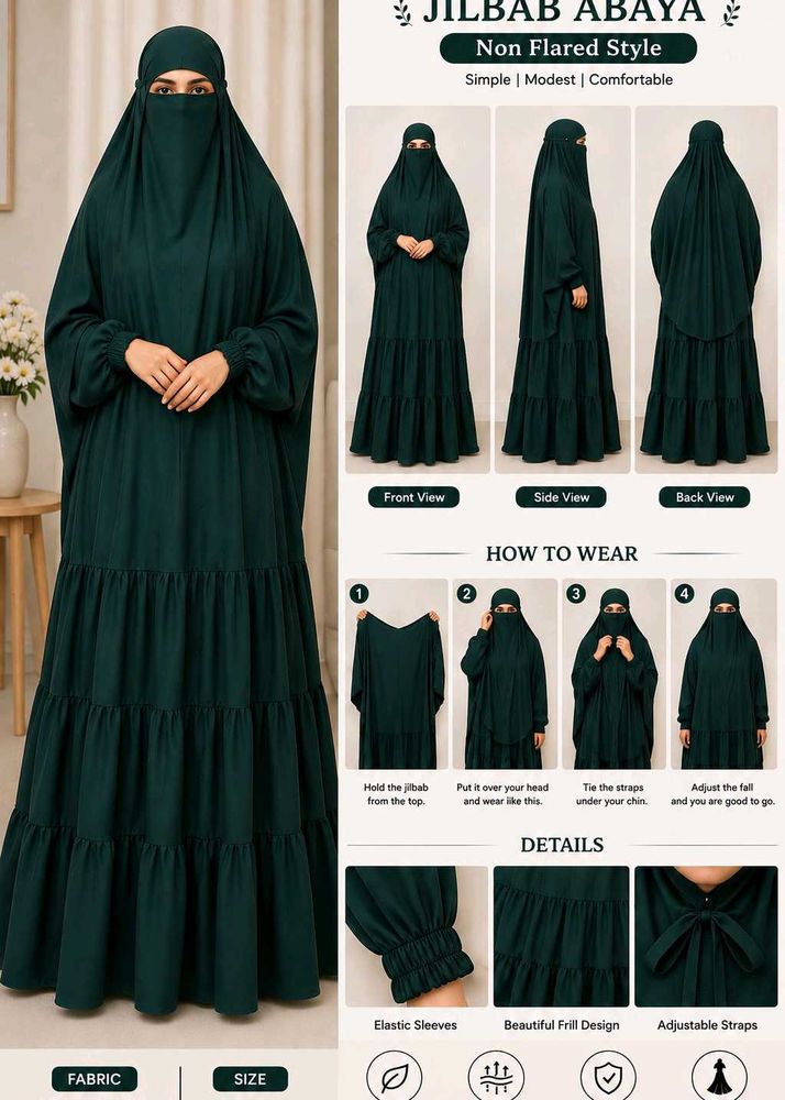 Premium Flared Jilbab Modest  Abaya Full Coverage