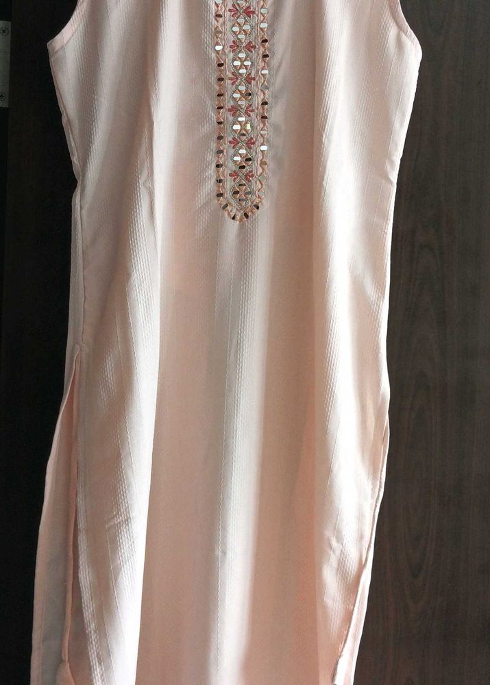 Peach Sleeveless Kurti