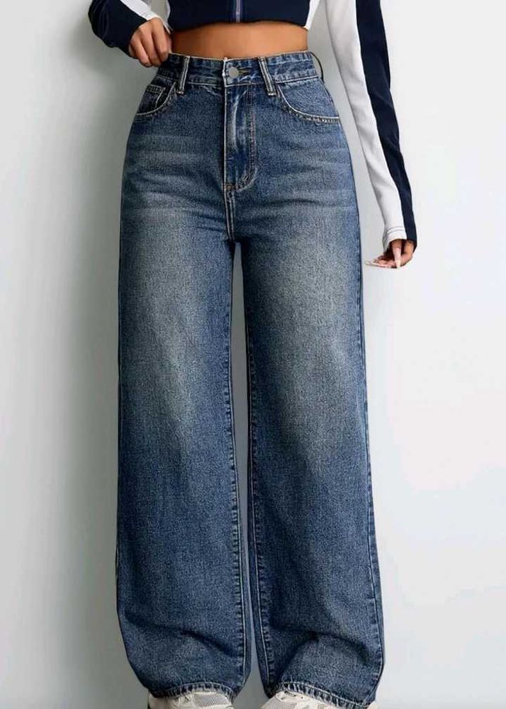 Wide Leg Denim Jeans