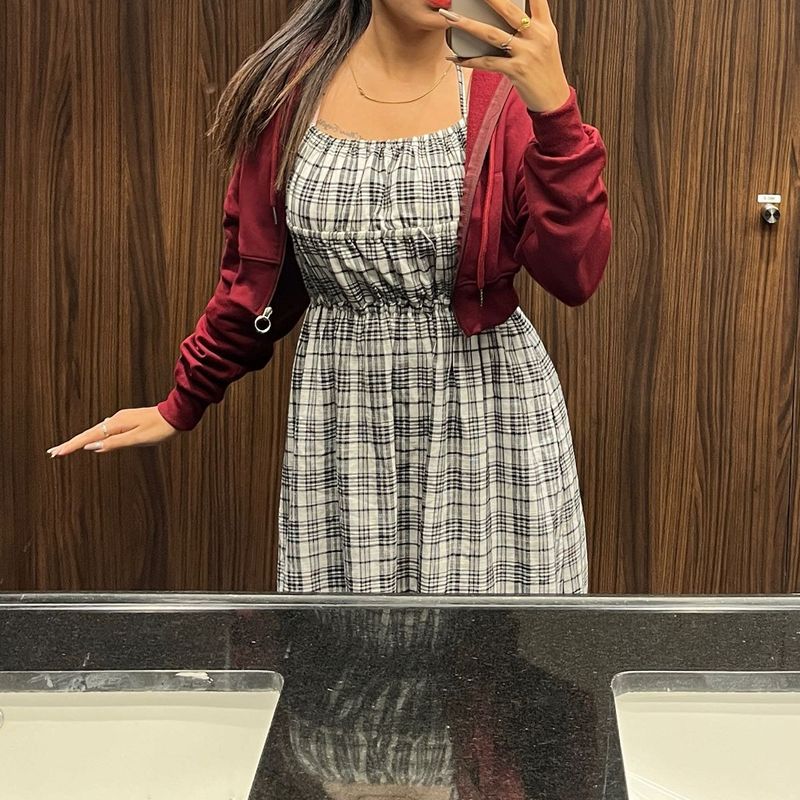 Plaid Dress -Backless