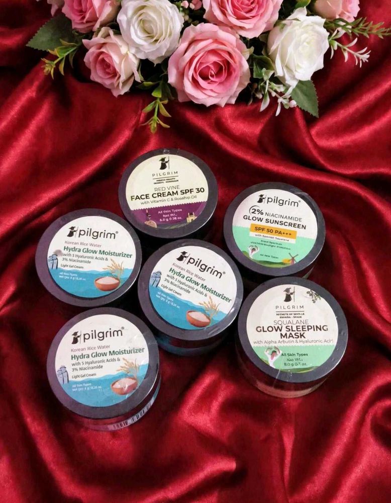 pack of 6 Pilgrim skincare bundle and face cream a