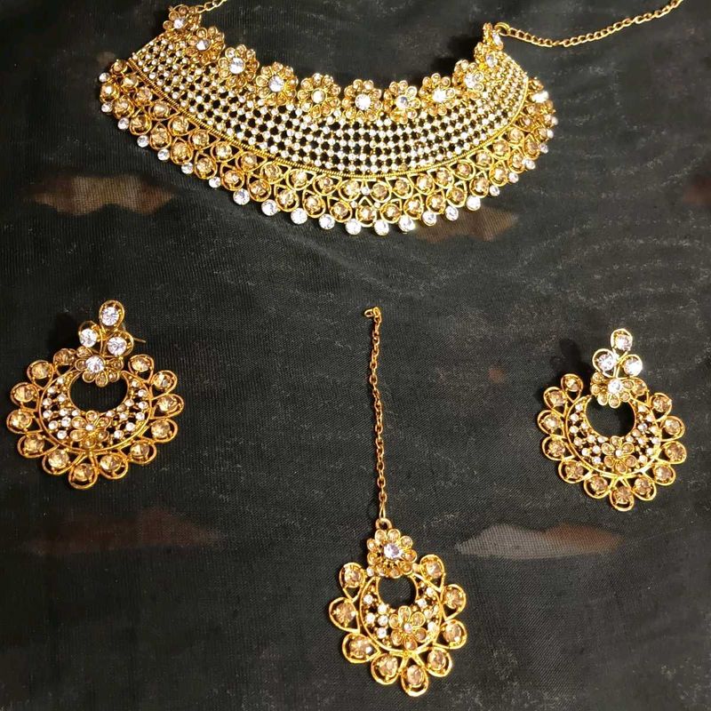 Gold-Tone Indian Jewelry Set