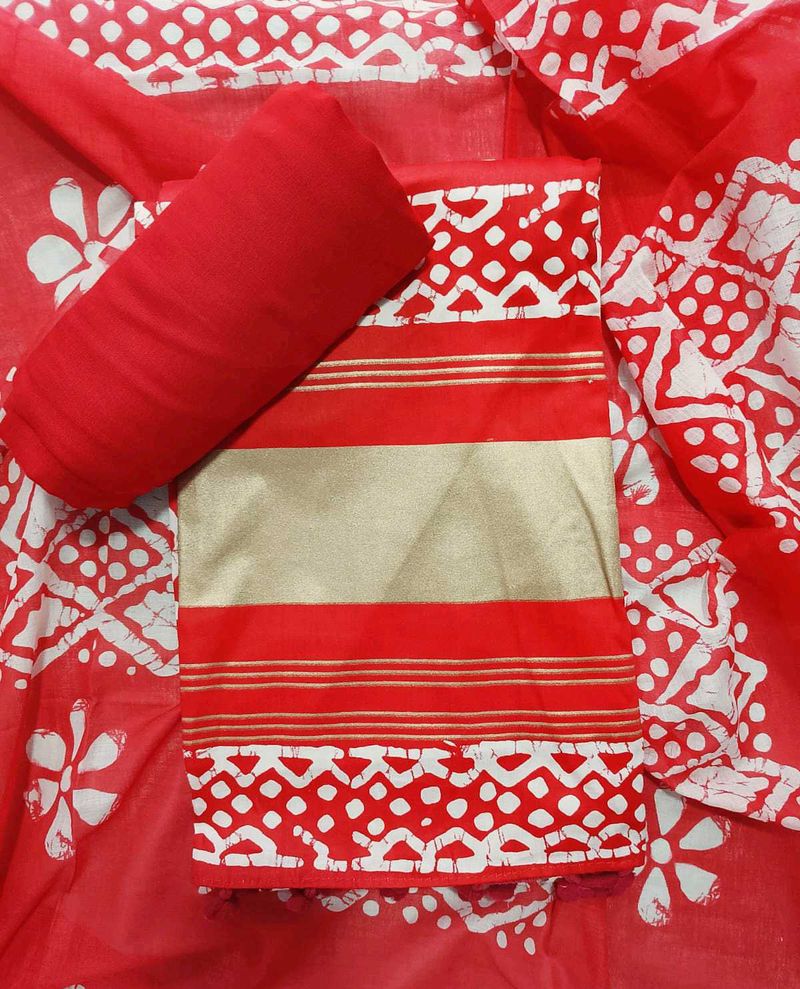 pure cotton Unstitched Suit For Women