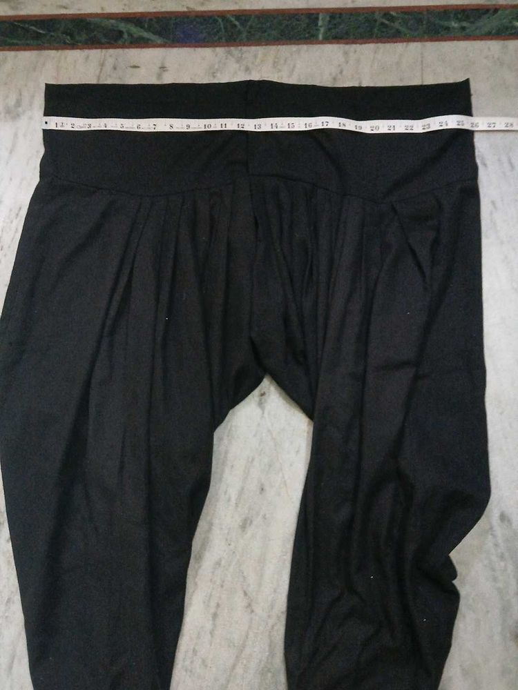 Black Heavy Pleates Patiala Salwar Pants