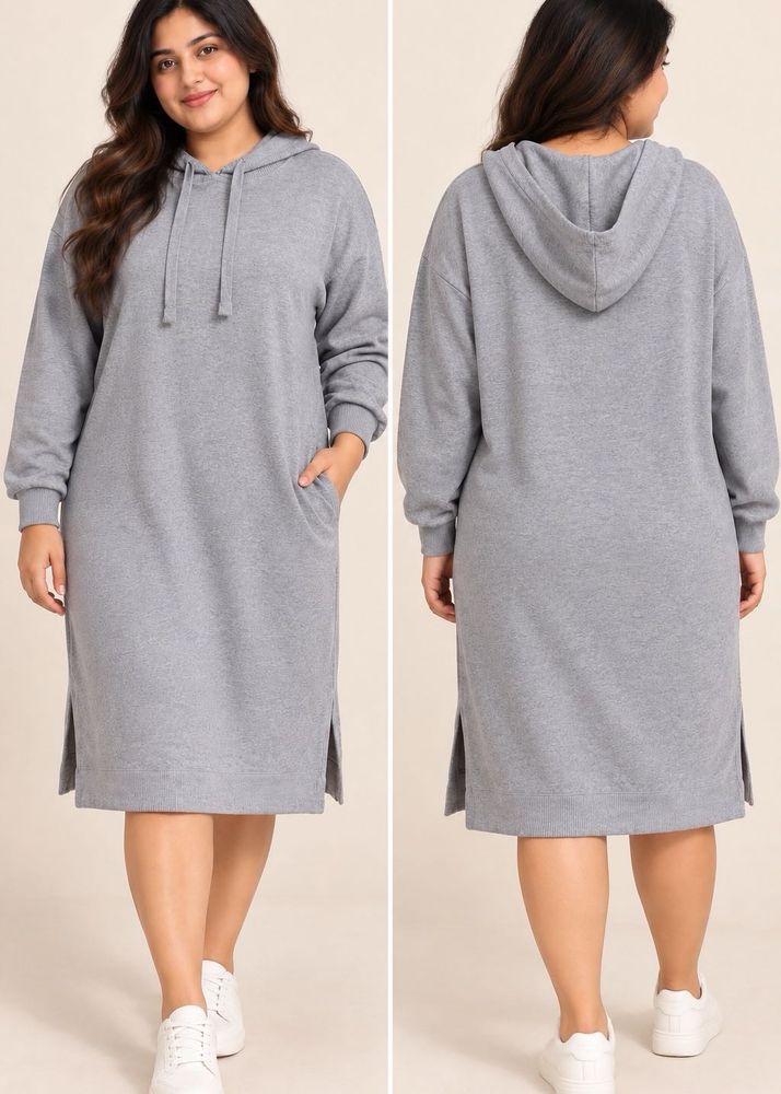 Comfy Grey Hoodie Dress