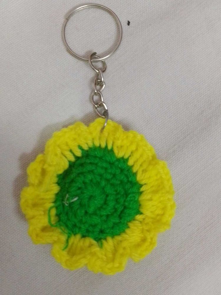 Crochet Sunflower Keychain