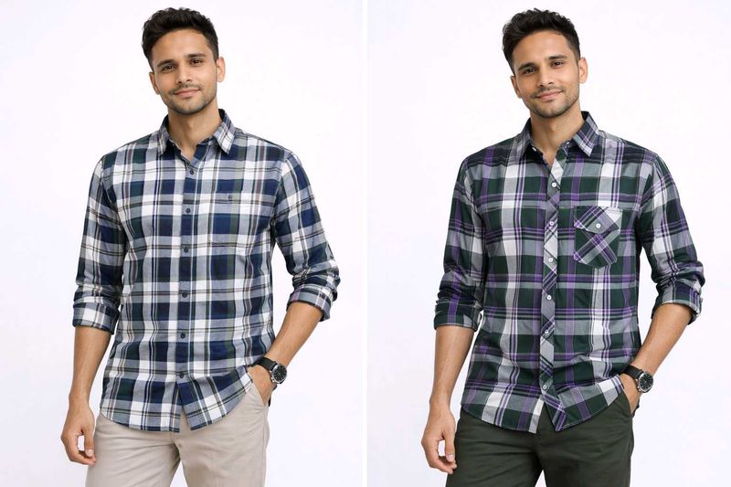 Men's Classic Plaid Long Sleeve Shirt