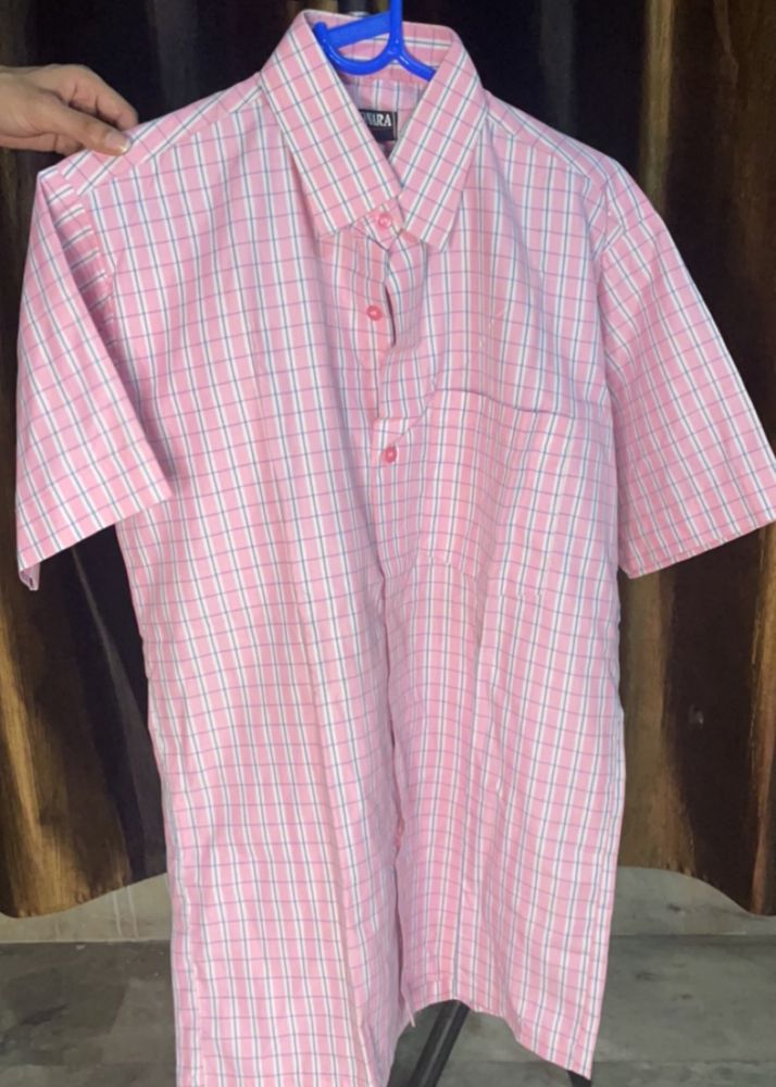 Pink Checkered Shirt For Men