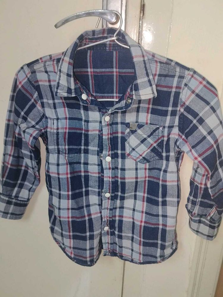 Boy's Plaid Casual Reversible Shirt