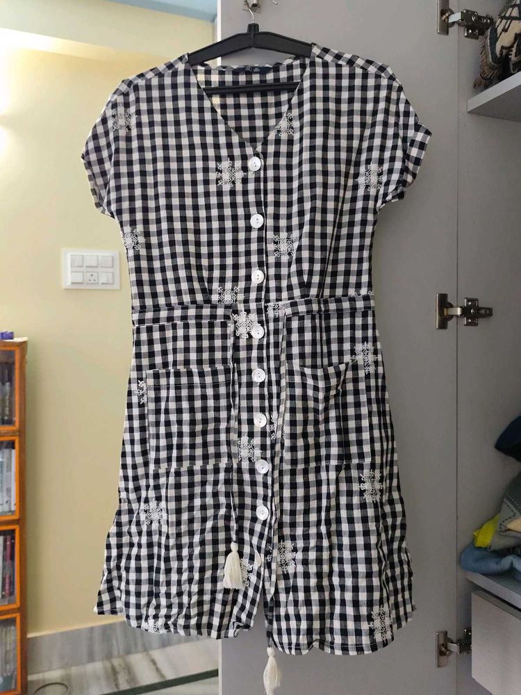 Black And White Checked Dress