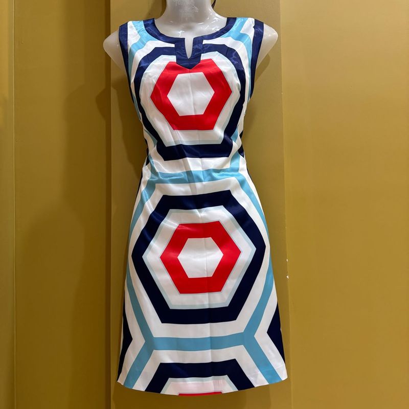 Geometric Print Sleeveless Dress
