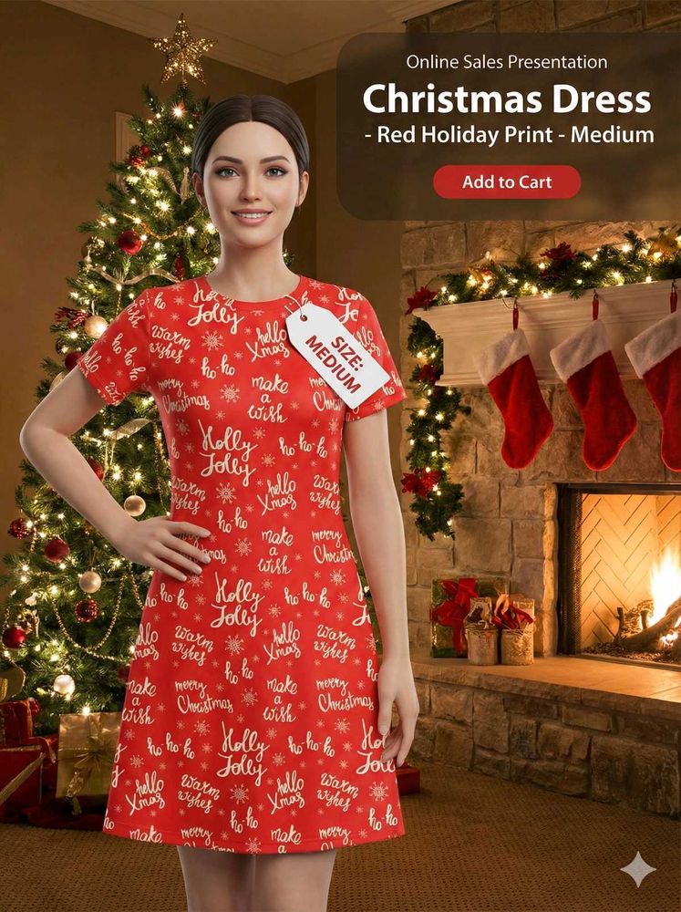 Red Holiday Christmas Dress