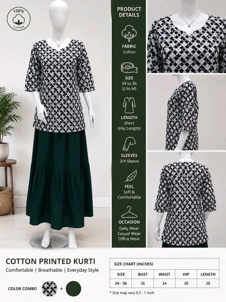 Comfortable Cotton Printed Kurti for Women