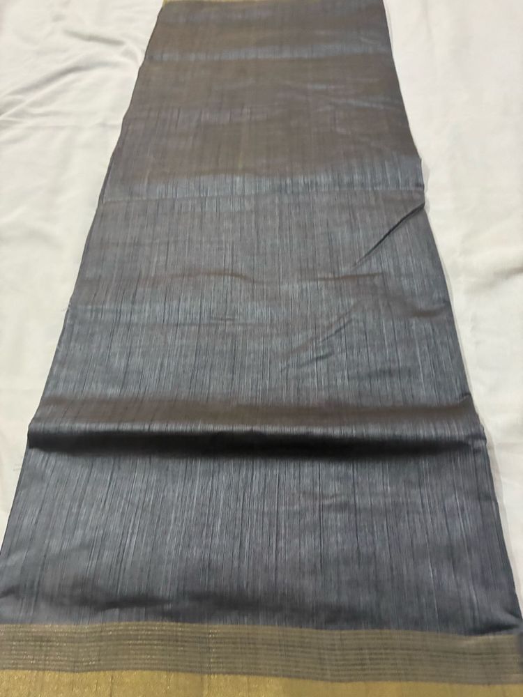 Elegant Grey Silk Saree