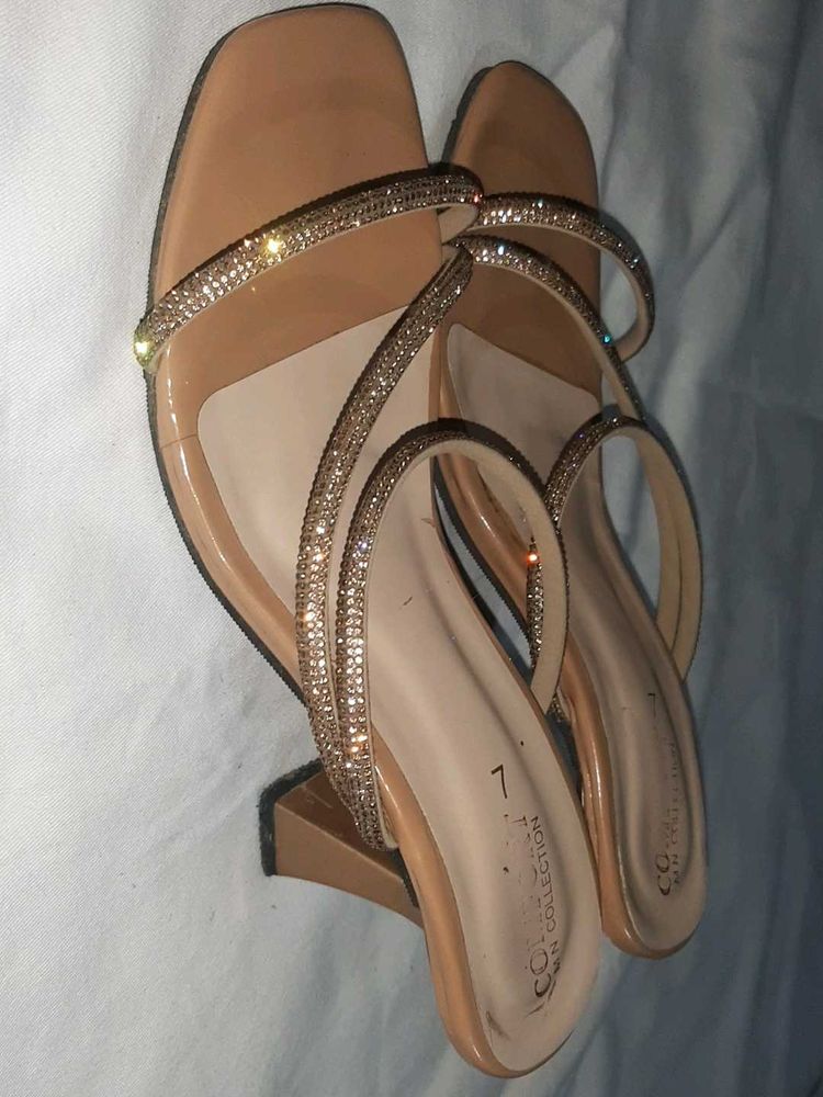 Sparkly Strappy Heeled Sandals