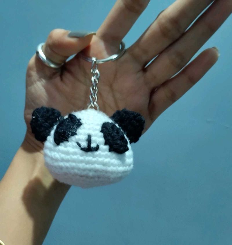Crochet Panda Keychain