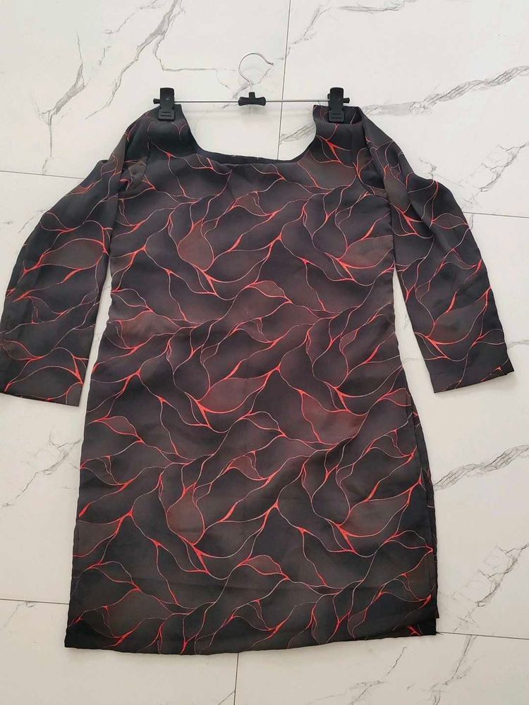 Stylish Black Printed Kurta