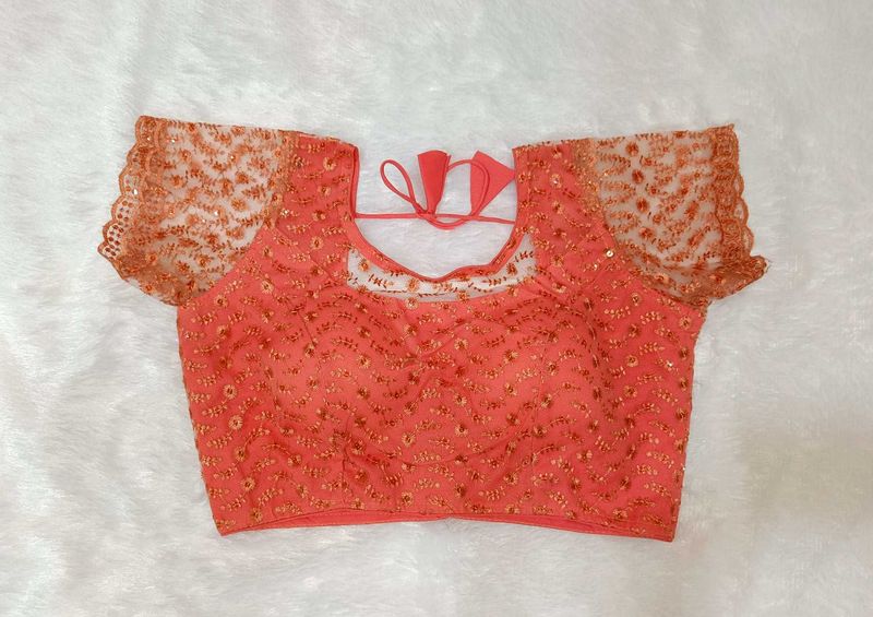 Coral Embellished Blouse