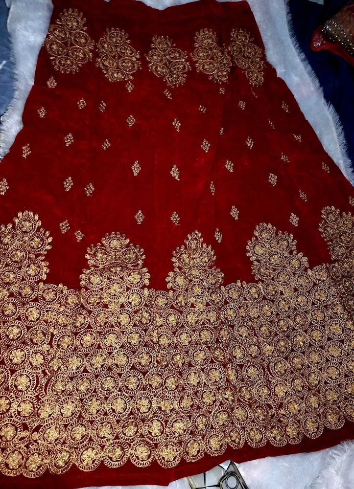 beautiful velvet lehnga with stitched blouse a