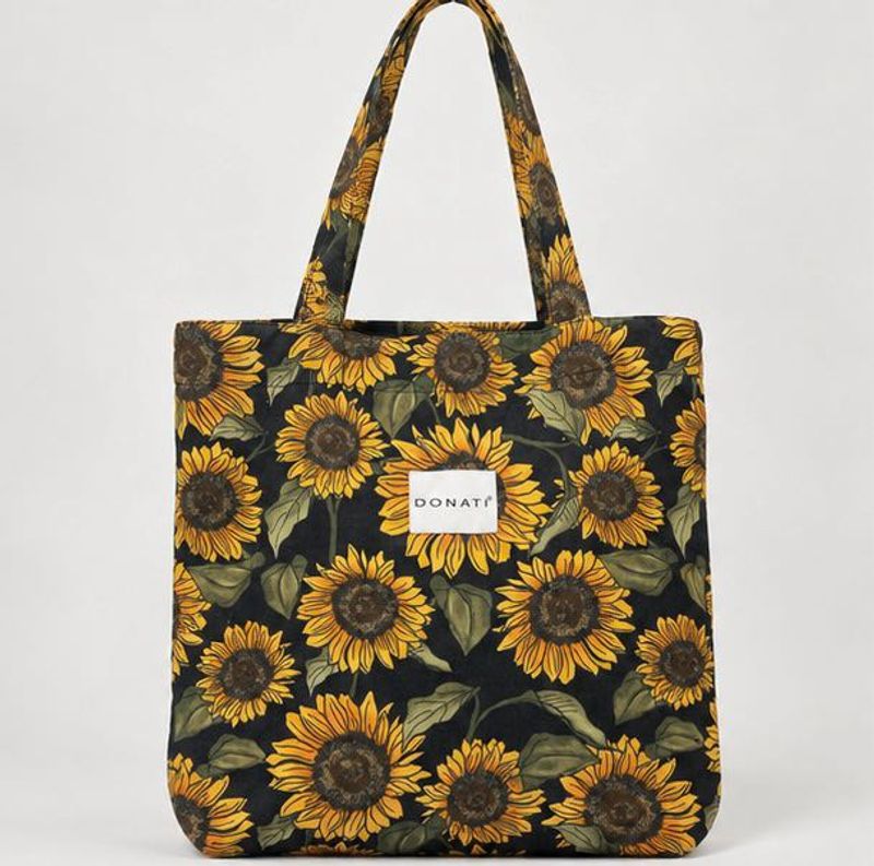 Sunflowers Y2K boho Print Tote Bag