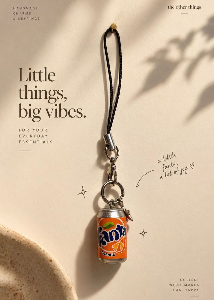 Fanta Orange Can Charm Keychain