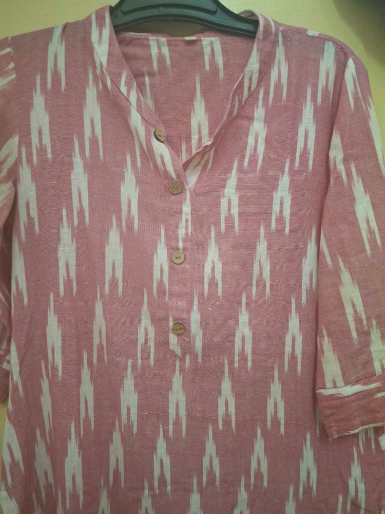 Pink Ikat Kurta