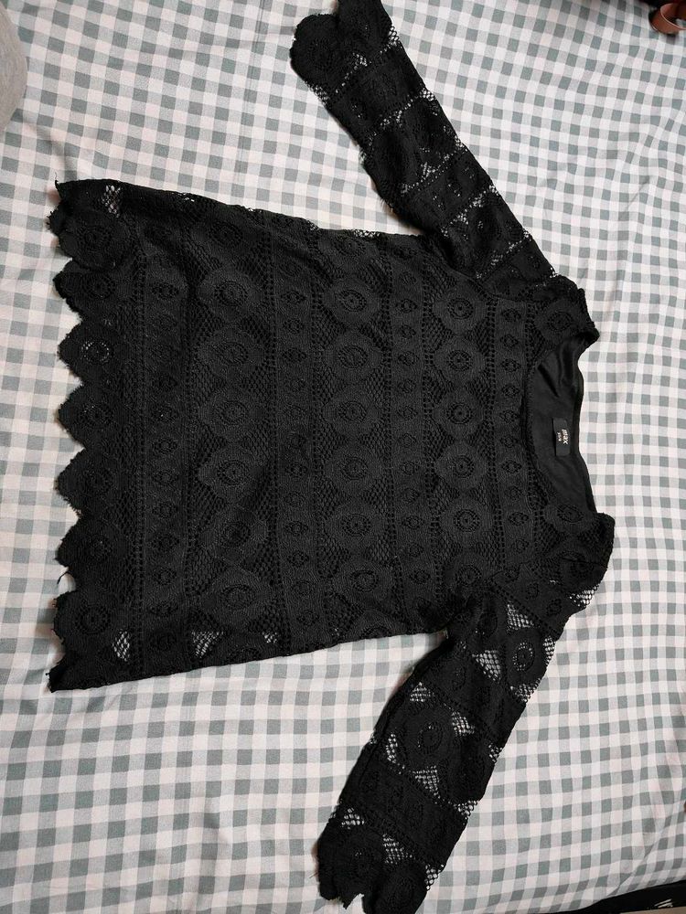 Elegant Black Lace Top