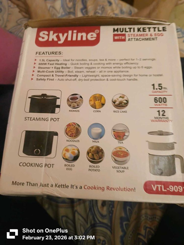 Skyline Multi Kettle - Steamer &amp; Egg Attachment