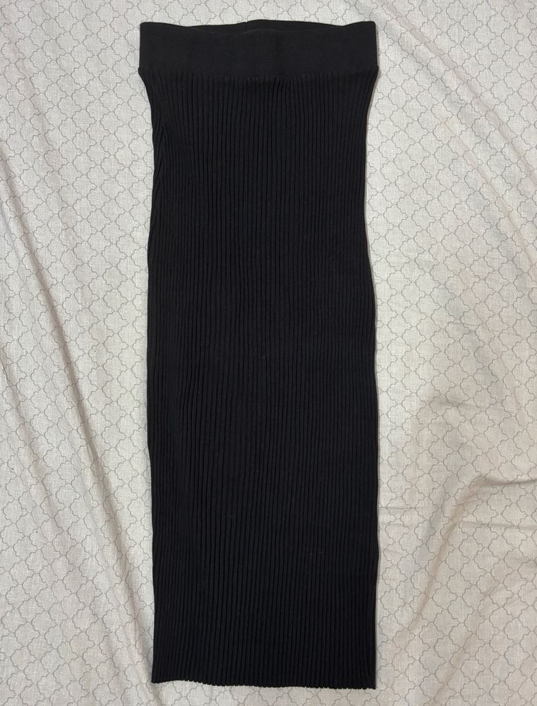 Zara Ribbed Pencil Midi Skirt