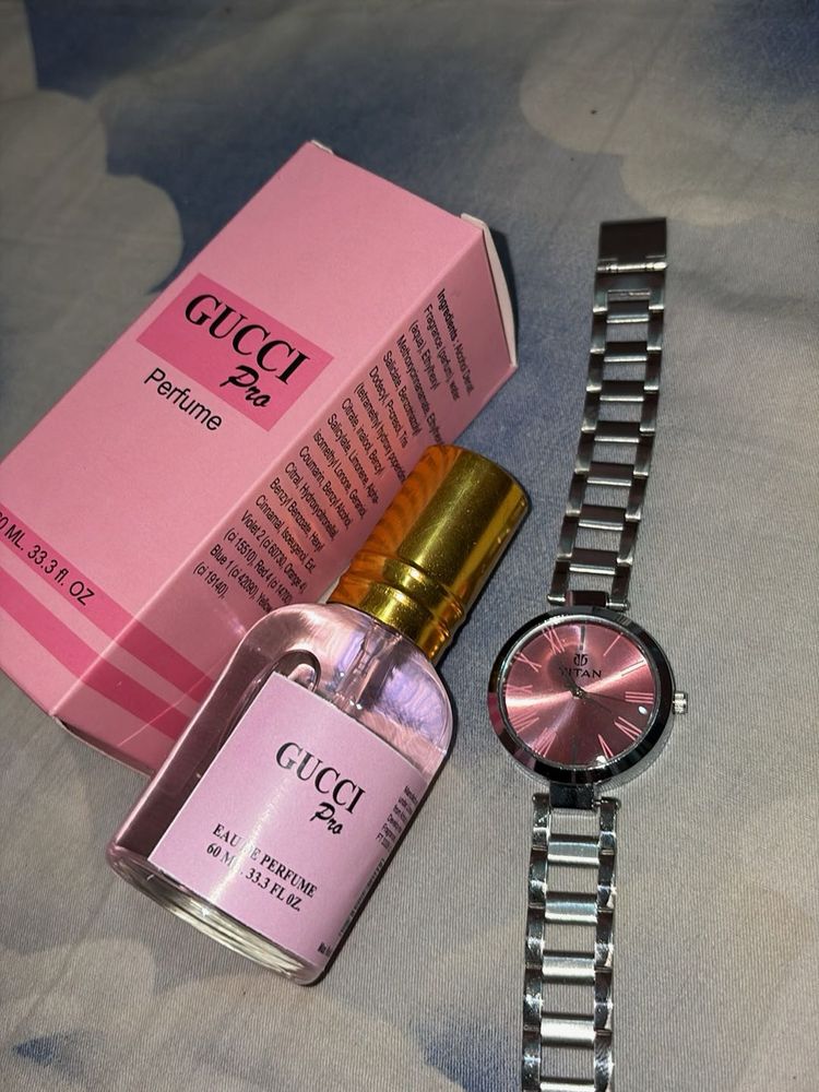 GUCCI Pro Perfume &amp; Titan Watch Set