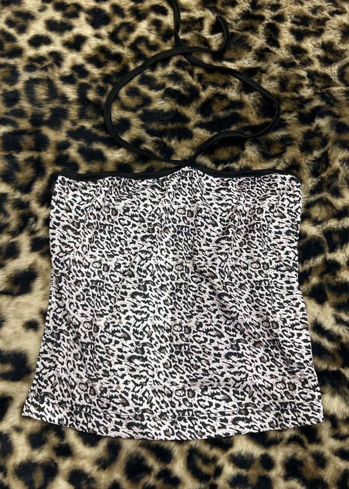 SALE Y2k Inspired Leopard Print Halter Top