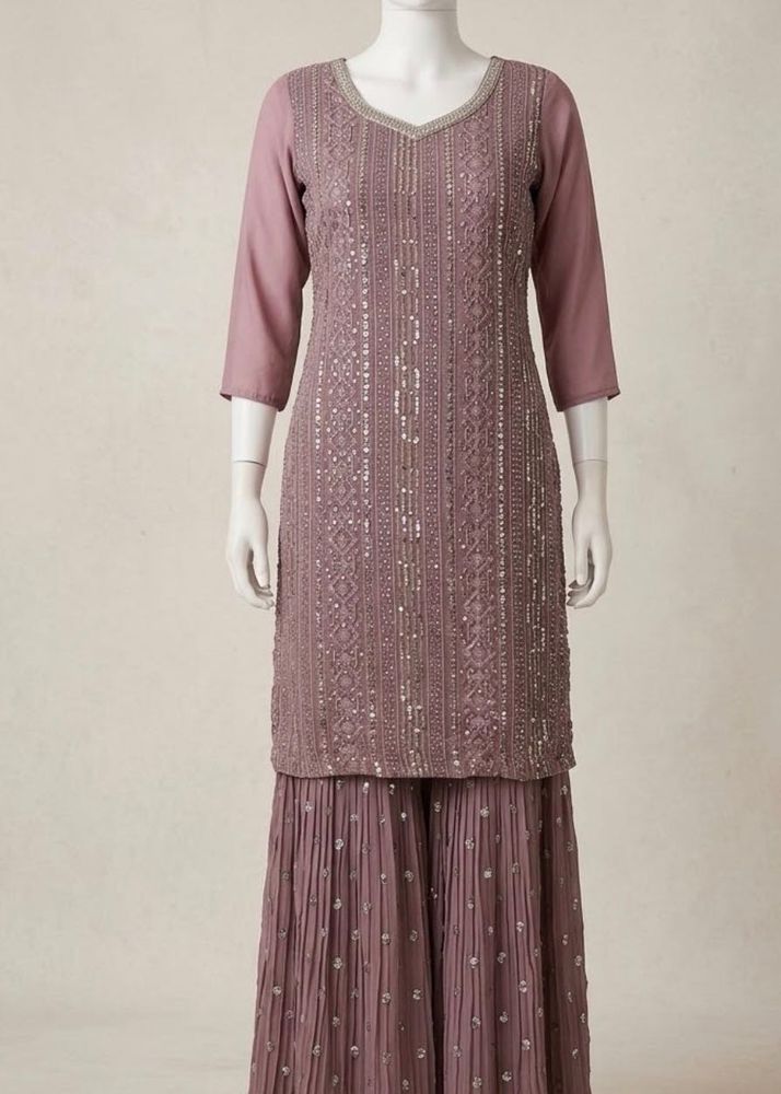 Embellished shararah Set with Palazzo Pants