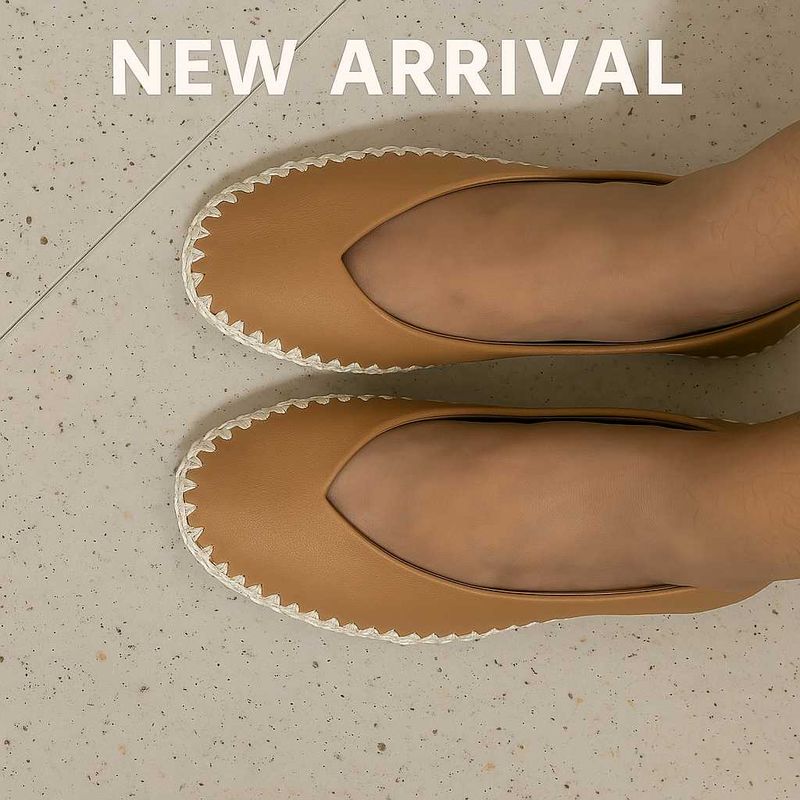 Brown Imported Leather Ballerinas