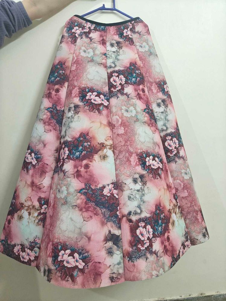Beautiful Floral Print Maxi Skirt with Top