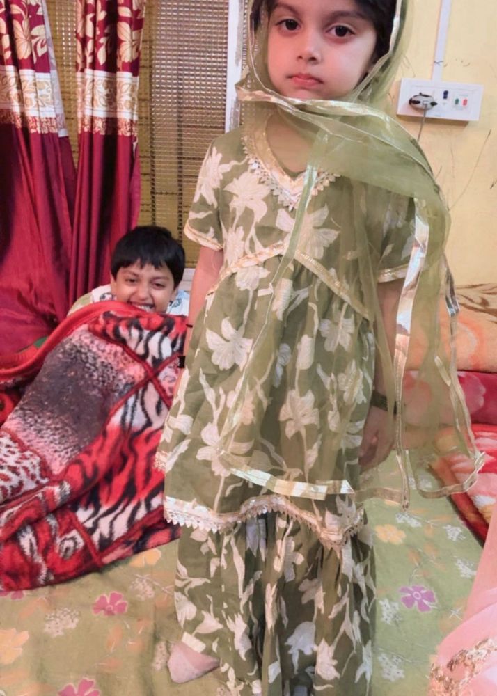 olive green girl ethnic. set